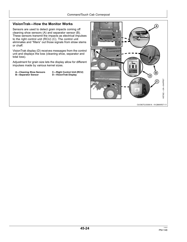 John Deere S560 Combine (735501-) Operator’s Manual (OMHXE16687) Workshop Guide
