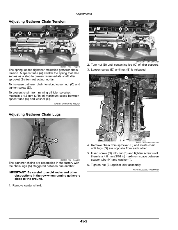 John Deere 600C Series Corn Headers Operator’s Manual (OMHXE181850) Workshop Guide