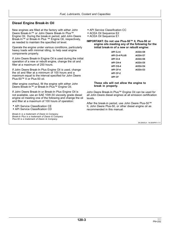 John Deere T670 Combine MY2012-MY2013 Wide Cab Operator’s Manual (OMHXE29588) Workshop Guide