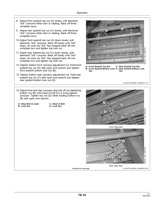 John Deere S550 Combine (755001-) Operator’s Manual (OMHXE51468) Workshop Guide