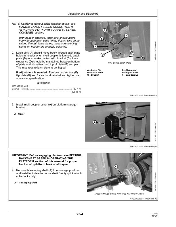 John Deere 600 F&R Series Cutting Platforms Operator’s Manual (OMHXE51589) Workshop Guide