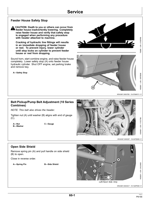 John Deere 600P Series (615P) Belt Pickup (765001-) Operator’s Manual (OMHXE69813) Workshop Guide