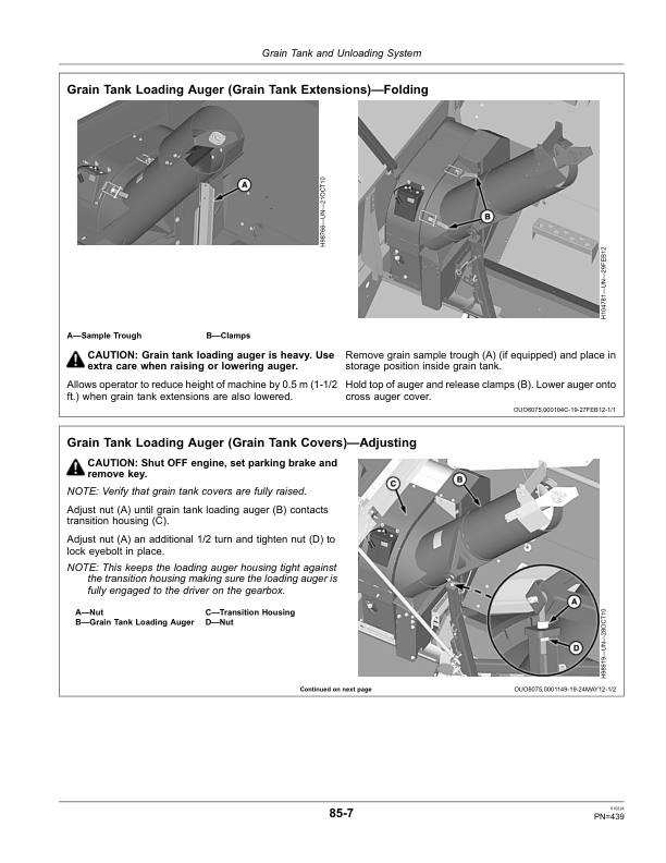 John Deere S650, S660, S670, S680 & S690 Combines Export Edition (775001-785000) Operator’s Manual (OMHXE75814) Workshop Guide