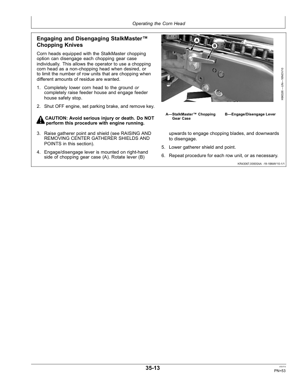 John Deere 600C Series Corn HeadsExport Edition (785001- ) Operator’s Manual (OMHXE89805) Workshop Guide
