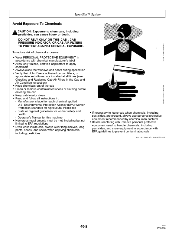 John Deere R4023 Self-Propelled Sprayers Operator’s Manual (OMKK19804) Workshop Guide