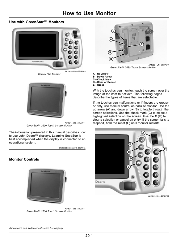 John Deere SeedStar 2 & SeedStar XP Monitor for 1745 MaxEmerge5 Planters Operator’s Manual (OMKK54025) Workshop Guide