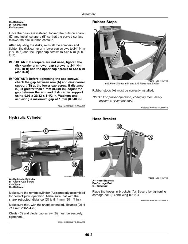 John Deere 624, 635, 645 Integral Disk Plows Operator’s Manual (OMKK54081) Workshop Guide