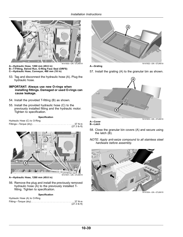 John Deere Granular Bin for AB485 Air Boom Application System (North America) Operator’s Manual (OMKK59978) Workshop Guide
