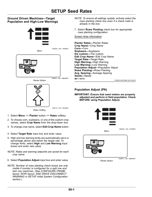 John Deere SeedStar 2, SeedStar XP Monitor for 1745 MaxEmerge 5 Planter (790101-) Operator’s Manual (OMKK76021) Workshop Guide