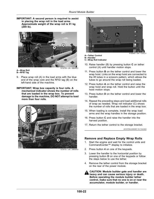 John Deere 4MZ-6 (CP770) Cotton Picker (210001-230000) (China Edition) Operator’s Manual (OMKK99036) Workshop Guide