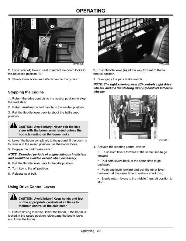 John Deere 260, 270 Skid Steers Operator’s Manuals (OMKV11663) Workshop Guide