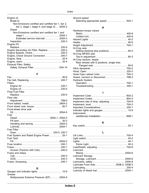 John Deere 6105J, 6140J, 6140JH, 6155J, 6155JH Tractors (020000-) (Export) Operator’s Manual (OML232994) Workshop Guide