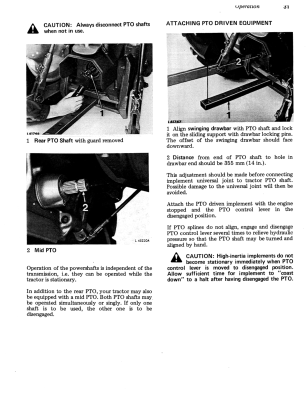 John Deere 830, 930 Tractors Operator’s Manual (OML31437) Workshop Guide