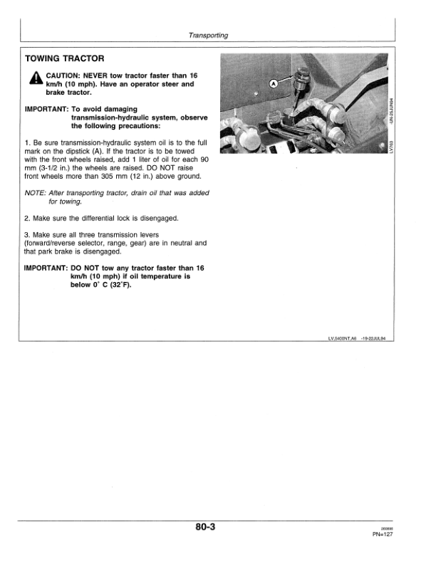 John Deere 5400N, 5500N Tractors Operator’s Manual (OMLV62124) Workshop Guide