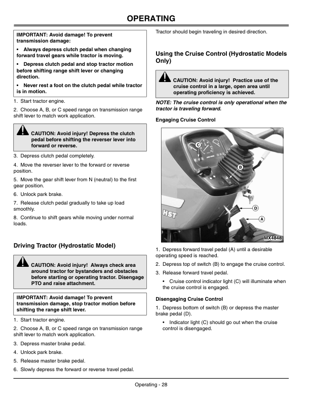John Deere 4200, 4300, 4400 Compact Utility Tractors Operator’s Manual (OMLVU11736) Workshop Guide