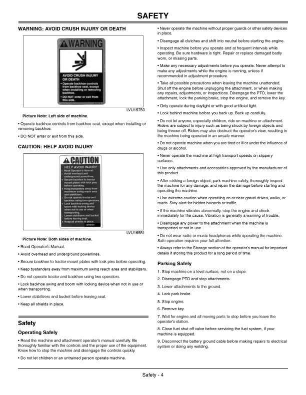 John Deere 375 & 485 Backhoe Operator’s Manual (OMLVU23696) Workshop Guide