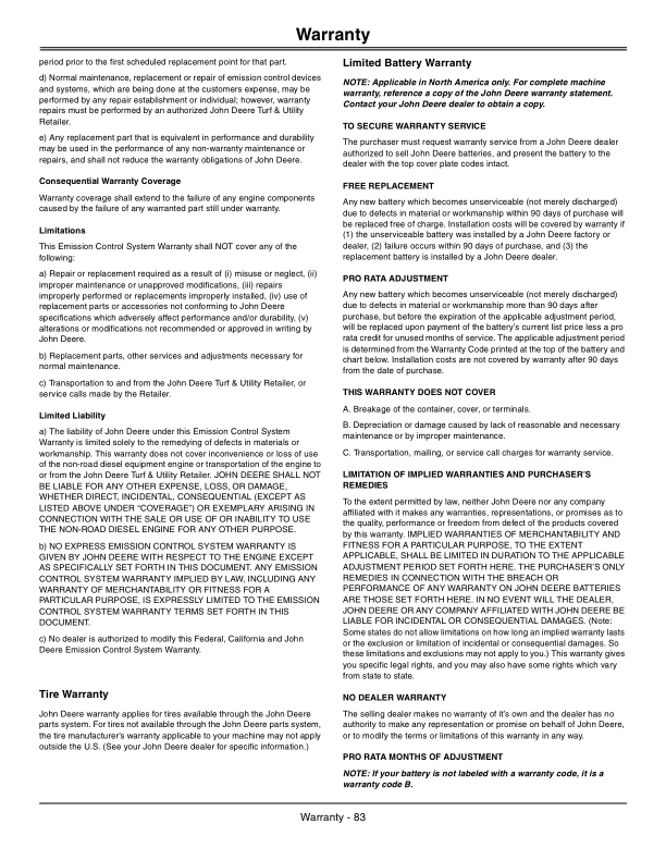 John Deere 1023E & 1026R Compact Utility Tractors North America (210000-309999) Operator’s Manual (OMLVU25251) Workshop Guide