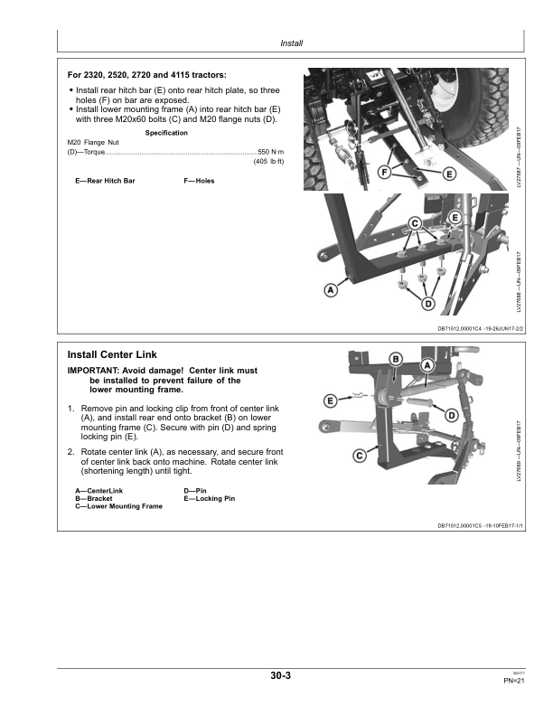 John Deere 14 Bushel Rear Bagger Operator’s Manual (OMLVU34634) Workshop Guide