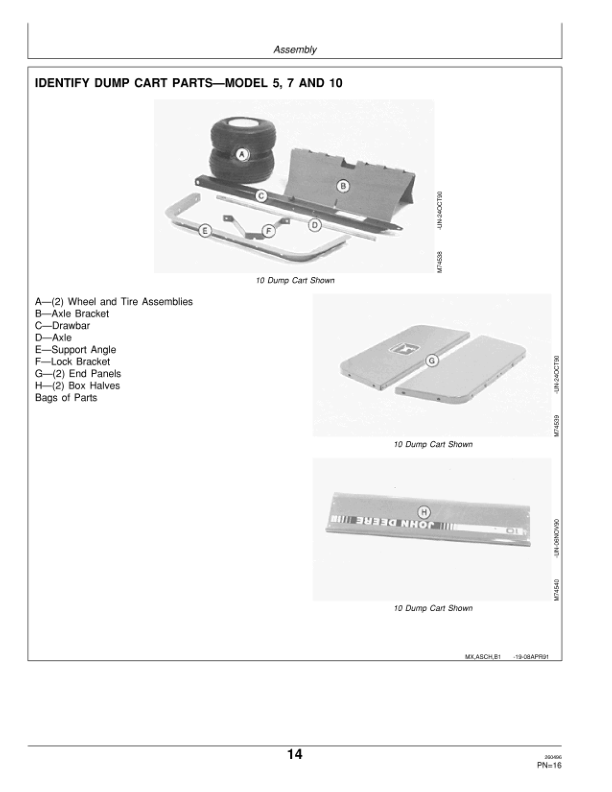 John Deere 5, 7, 10, 15 Dump Carts Operator’s Manual (OMM112605) Workshop Guide