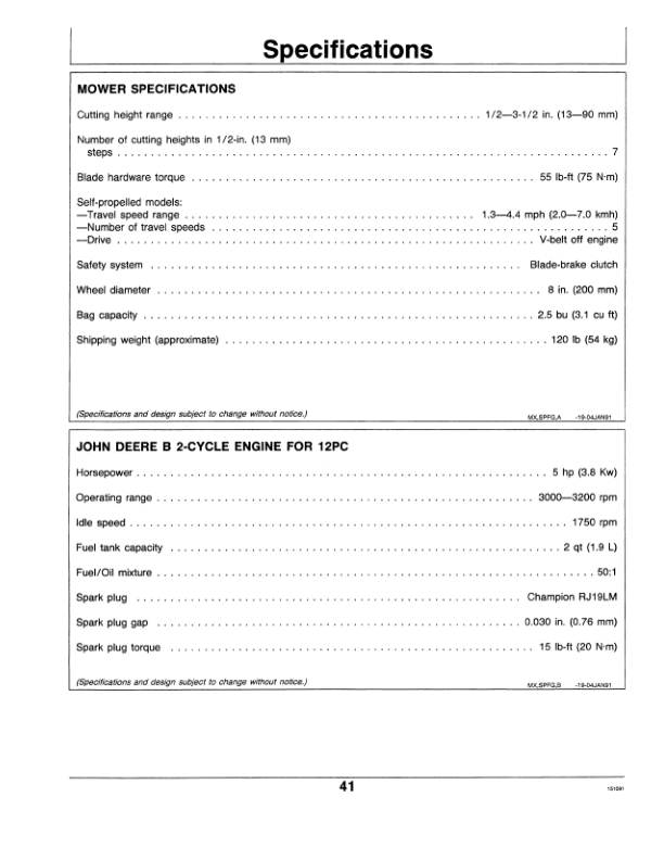 John Deere 12PC, 14SC Rotary Mowers (100001-) Operator’s Manual (OMM115565) Workshop Guide