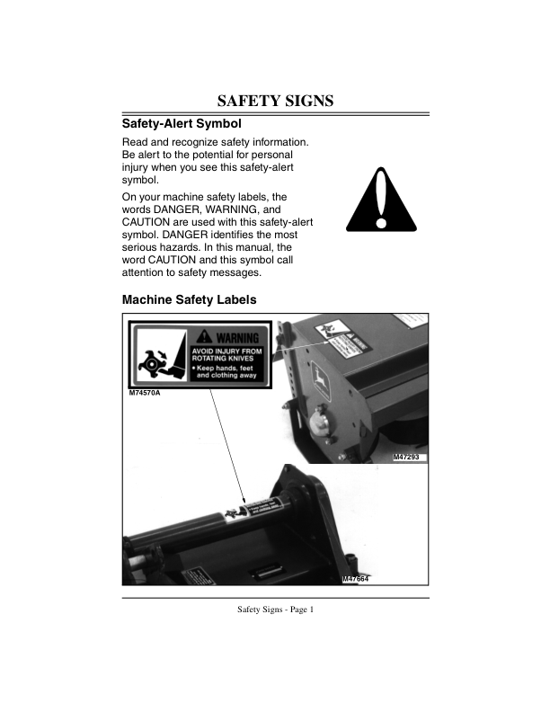 John Deere 450 PTO Tiller for 425, 445, 455 Tractors (010001-) Operator’s Manual (OMM117590) Workshop Guide