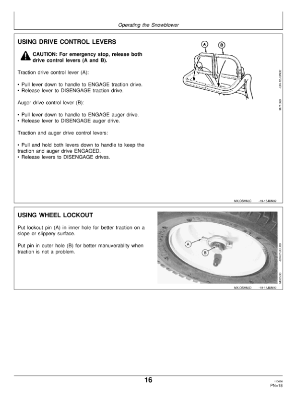 John Deere TRS22 Walk-Behind Snow Blower Operator’s Manual (OMM117853) Workshop Guide