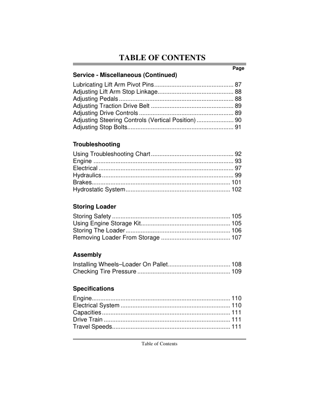 John Deere 3375 Skid Steers Operator’s Manuals (OMM120644) Workshop Guide