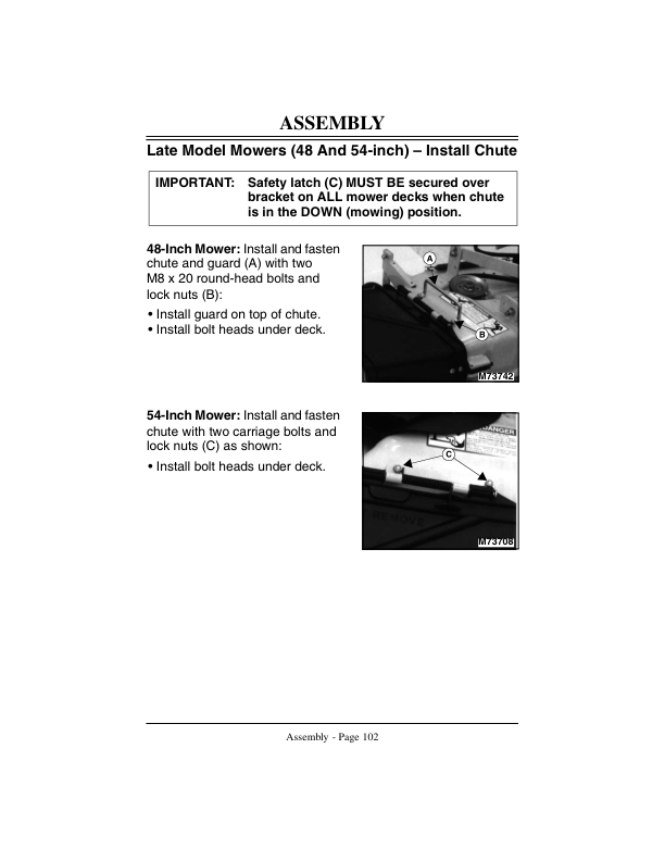 John Deere 38, 48, 54-In. Walk-Behind Commercial Rotary Mower (050001-) Operator’s Manual (OMM122920) Workshop Guide