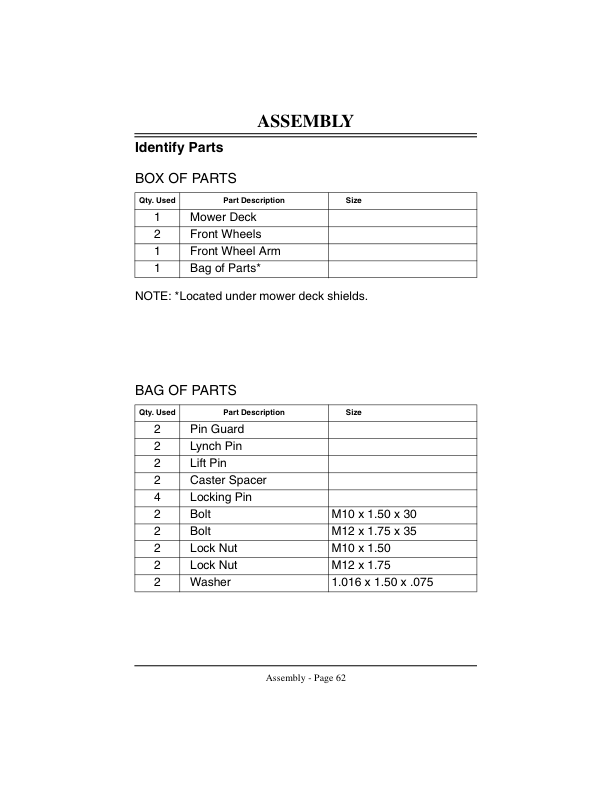John Deere 72-Inch (Direct Drive) Side Discharge Mower (045001-) Operator’s Manual (OMM123202) Workshop Guide
