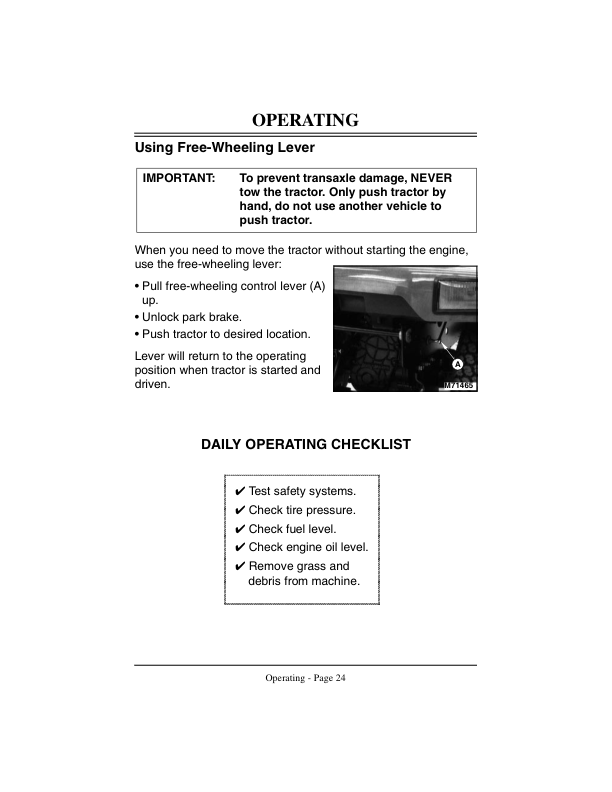 John Deere 455 Lawn & Garden Tractor Operator’s Manual (OMM124543) Workshop Guide