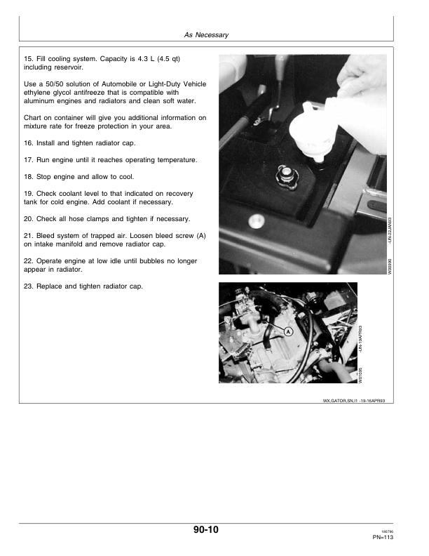 John Deere 4×2 & 6×4 Gator Utility Vehicle North America 4×2 (001000-039279), 6×4 (001000-039285) Operator’s Manual (OMM128780) Workshop Guide