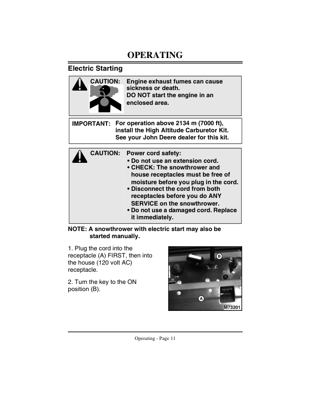 John Deere TRS21 Walk-Behind Snow Thrower (170001-) Operator’s Manual (OMM133615) Workshop Guide