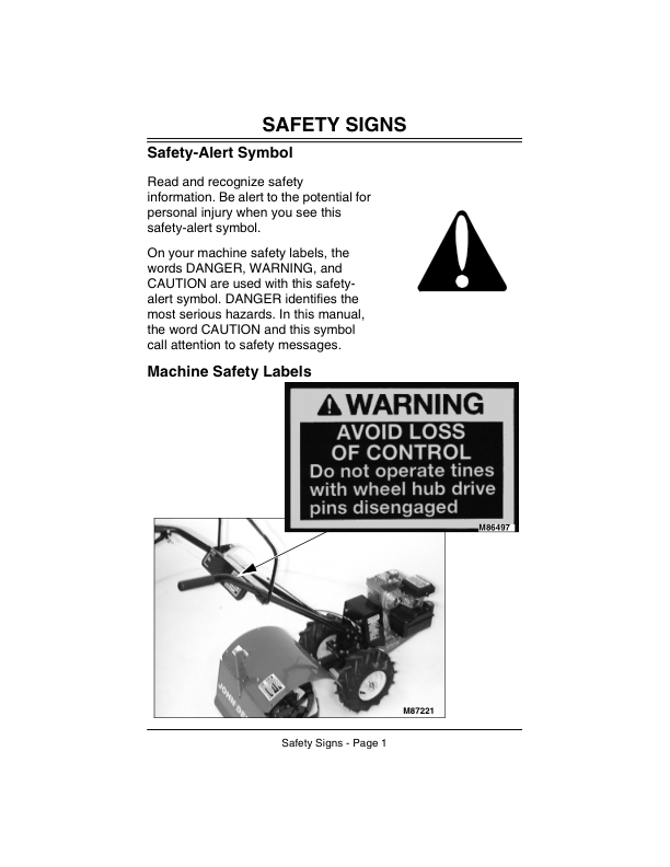 John Deere 518R Walk-Behind Tiller (010001-) Operator’s Manual (OMM134183) Workshop Guide