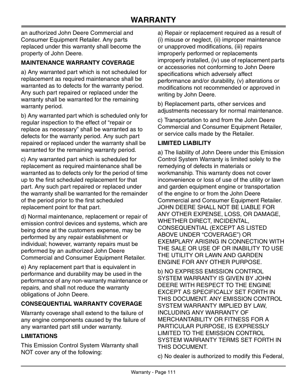 John Deere M-Gator North America (001001-068204) Operator’s Manual (OMM139953) Workshop Guide
