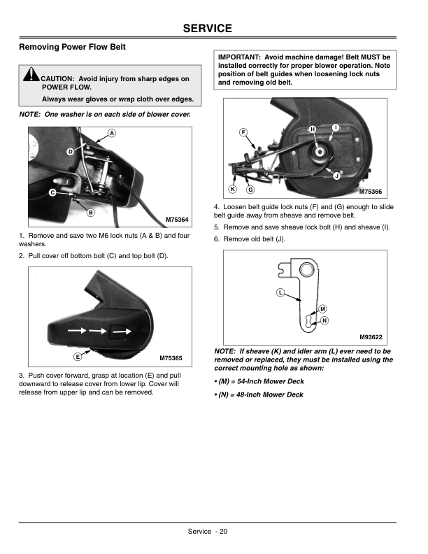 John Deere 48, 54 Inch Power Flow Bagger (010001-) Operator’s Manual (OMM141985) Workshop Guide
