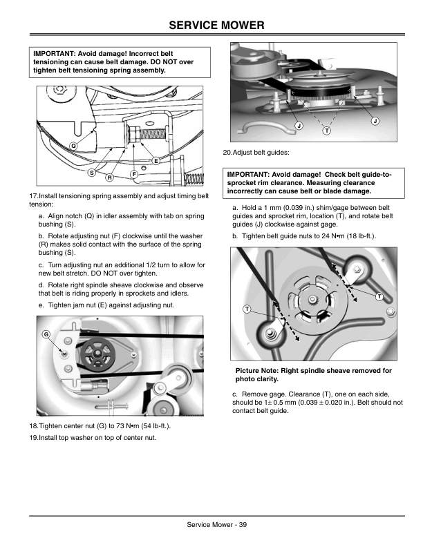 John Deere LT133, LT155 & LT166 Lawn Tractors North America (125001-) Operator’s Manual (OMM142698) Workshop Guide