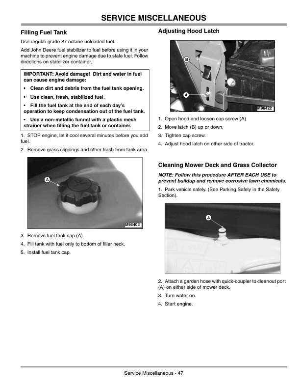 John Deere LTR166 Lawn Tractor (030001-) Operator’s Manual (OMM143716) Workshop Guide