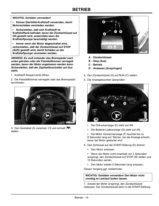 John Deere 415, 455 Lawn & Garden Tractor Operator’s Manual (OMM144036) Workshop Guide