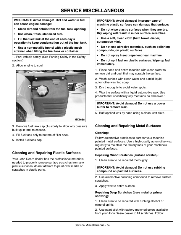 John Deere 2030 ProGator Utility Vehicle (020001-) Operator’s Manual (OMM145561) Workshop Guide