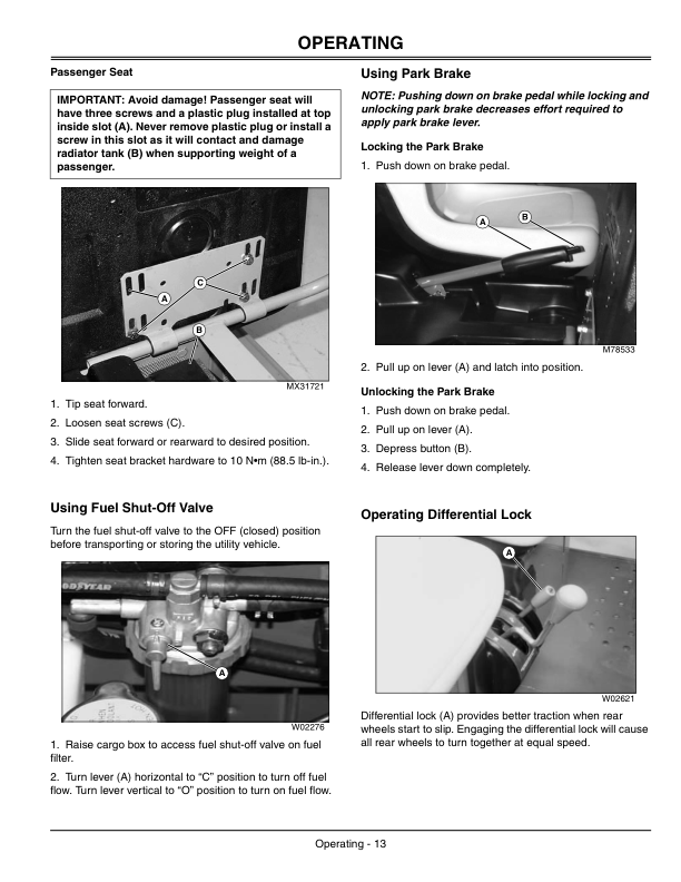 John Deere 6×4 Diesel & Trail Diesel Gators Export Edition (068205- ) Operator’s Manual (OMM150184) Workshop Guide