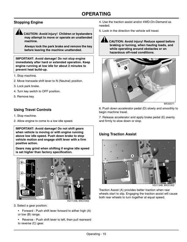 John Deere HPX 4×4 & HPX Trail 4X4 Gator Gas North America (040001-060000) Operator’s Manual (OMM153809) Workshop Guide