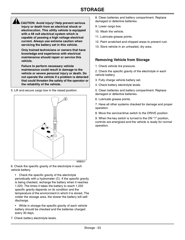 John Deere TE Gator Utility Vehicles Export Editiion (050001-070000) Operator’s Manual (OMM158211) Workshop Guide