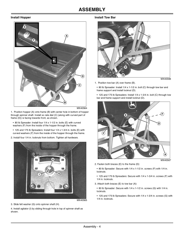 John Deere LP25010, LP25011, LP25012 Broadcast Spreader Operator’s Manual (OMM158455) Workshop Guide