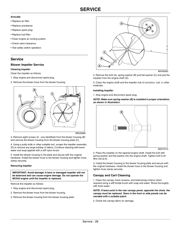 John Deere MC542 Material Collection System Operator’s Manual (OMM163154) Workshop Guide