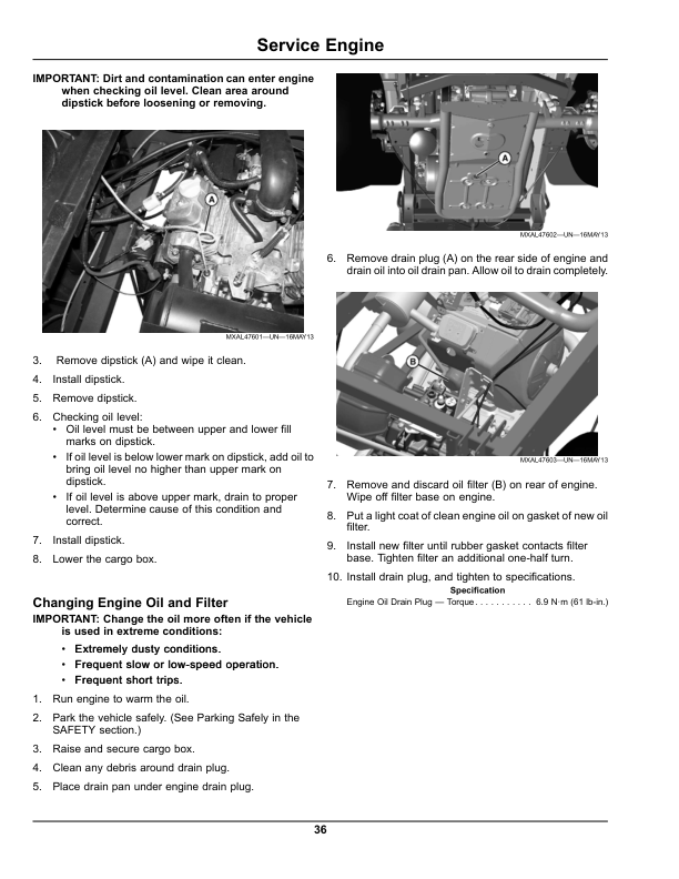 John Deere TX Gator Utility Vehicle North American (Excludes California) (070001-100000) Operator’s Manual (OMM171484) Workshop Guide