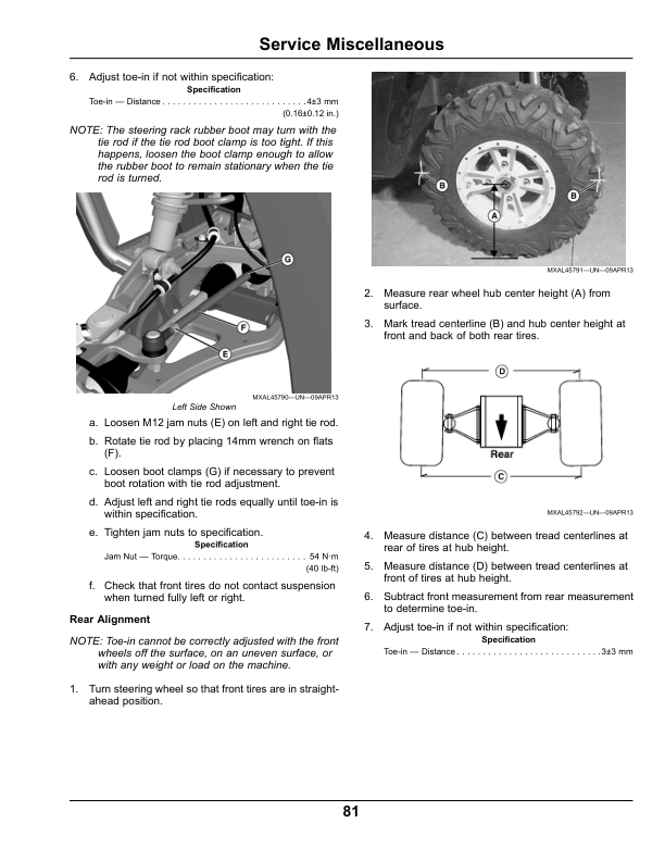John Deere RSX850i Gator Utility Vehicle North America (040001- ) Operator’s Manual (OMM173024) Workshop Guide