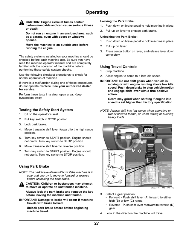 John Deere 855D XUV Gator North America (100001-110000) Operator’s Manual (OMM173976) Workshop Guide