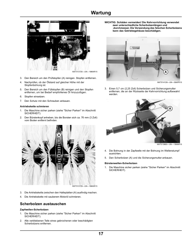 John Deere Quick-Hitch Broom, 52 Inch, X950R (Export Edition)(S.N. 022001-) Operator’s Manual (OMM175288) Workshop Guide