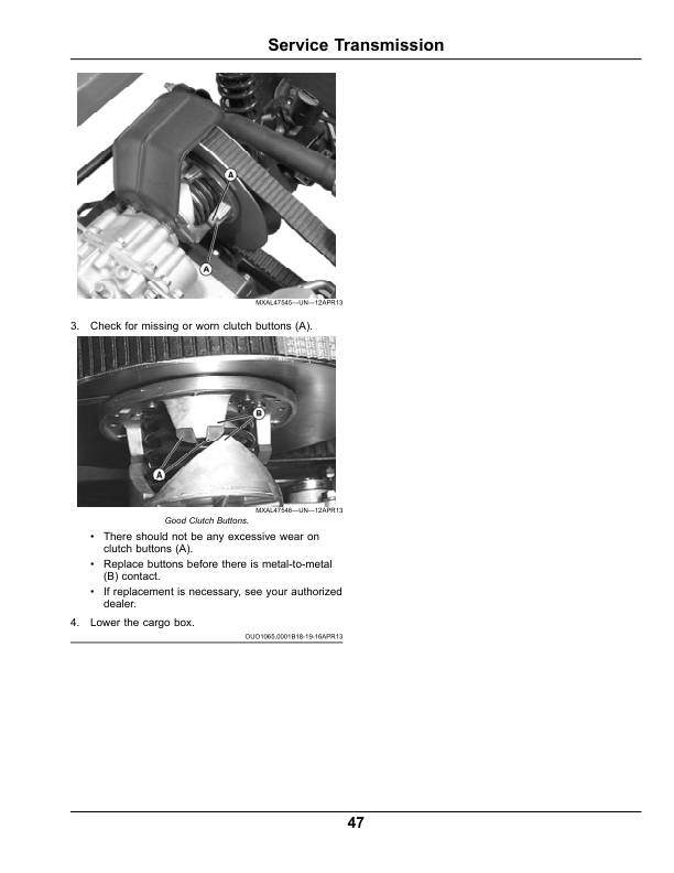 John Deere TX Turf Gas Gator Utility Vehicles (Engine-Kawasaki FJ400) Operator’s Manual (OMM178645) Workshop Guide
