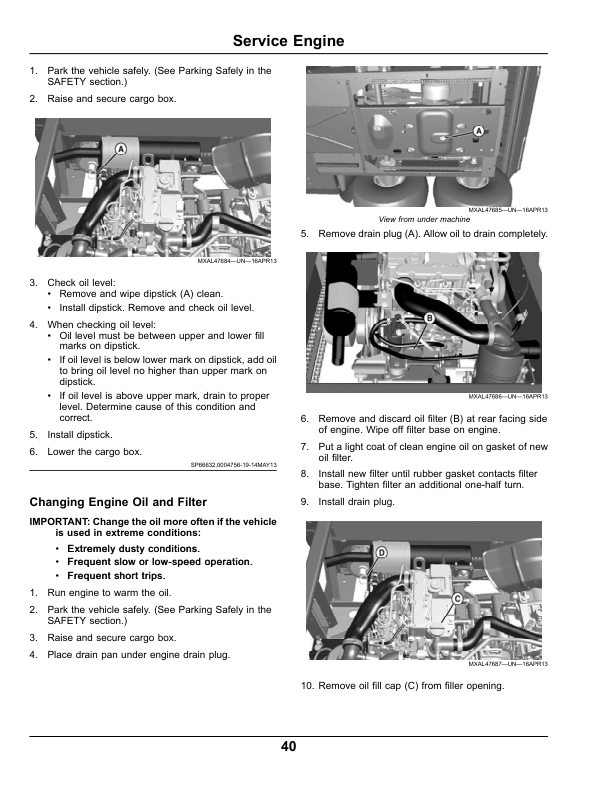 John Deere TH 6×4 Diesle Gator Utility Vehicles (Engine-Yanmar 3TNV74) Operator’s Manual (OMM178646) Workshop Guide